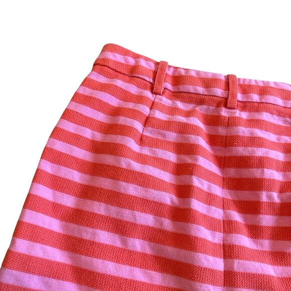 J. Crew Pink Red Stripe Mini Skirt Cotton Blend Casual Colorful Size 2 Women's - Picture 6 of 9